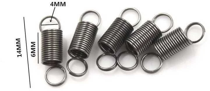 Įtempimo spyruoklės su ąselėmis – 6x14mm matmenys