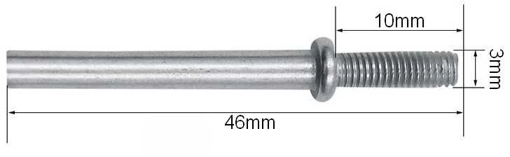 Oem Įtvaras - šlifavimo galvutės laikiklis 3 mm - M3 - Dremel - poliravimo velenas