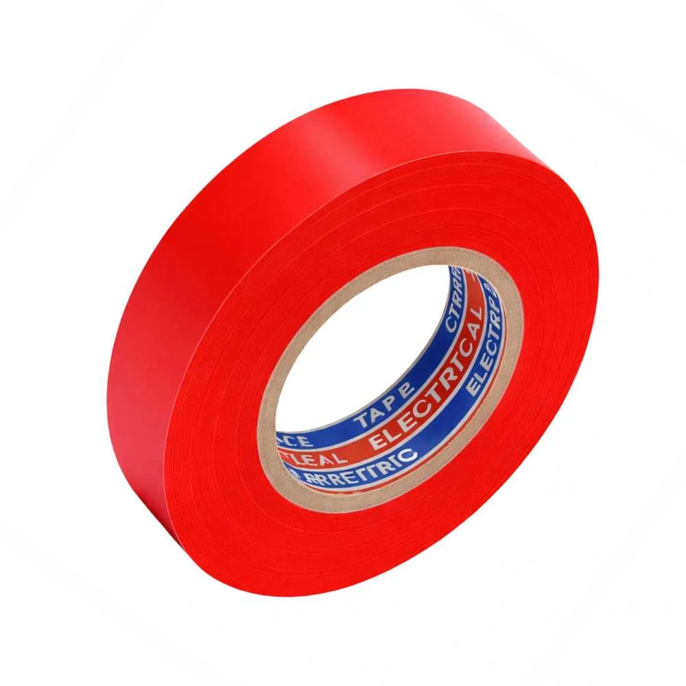 Raudona PVC izoliacinė juosta ritinėlyje