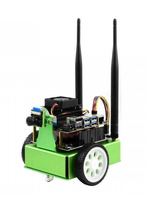 JetBot, rinkinys skirtas dviejų ratų Al roboto platformai su kamera, DC varikliu ir OLED ekranu surinkti, Waveshare 16909
