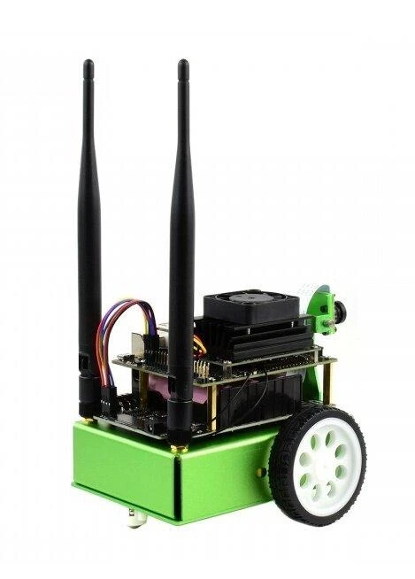 JetBot, rinkinys skirtas dviejų ratų Al roboto platformai su kamera, DC varikliu ir OLED ekranu surinkti, Waveshare 16909