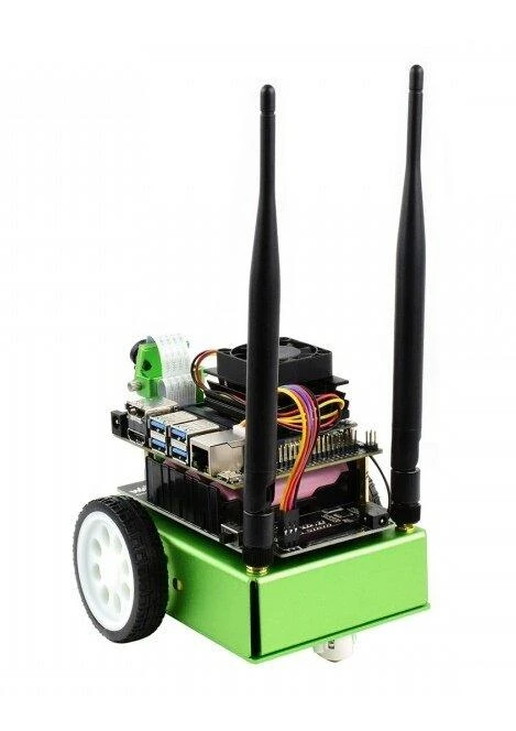 JetBot, rinkinys skirtas dviejų ratų Al roboto platformai su kamera, DC varikliu ir OLED ekranu surinkti, Waveshare 16909