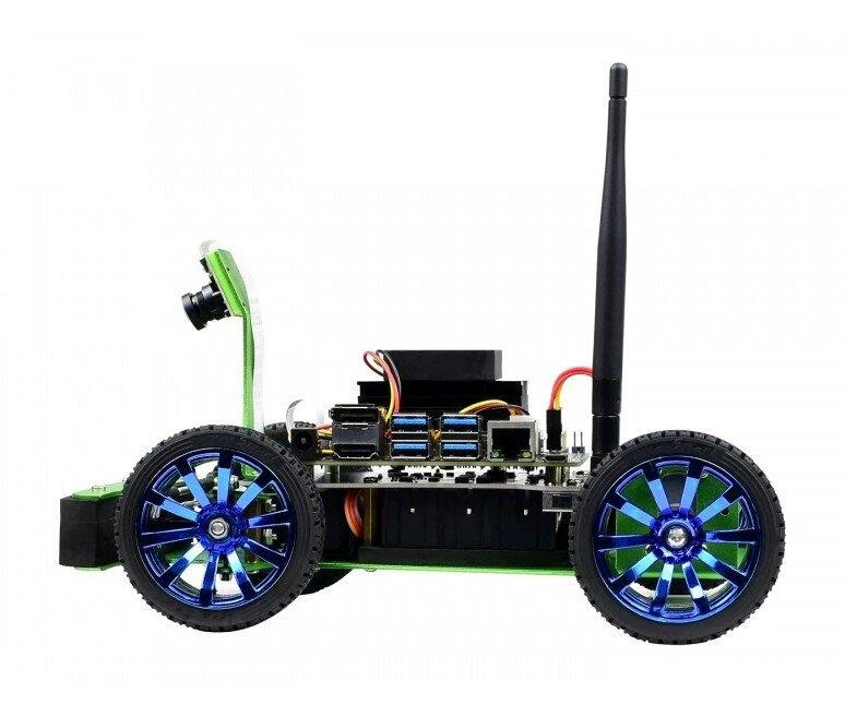 JetRacer, keturių ratų roboto platforma su fotoaparatu, DC ir OLED ekranu, skirtas Nvidia Jetson Nano, Waveshare 17607