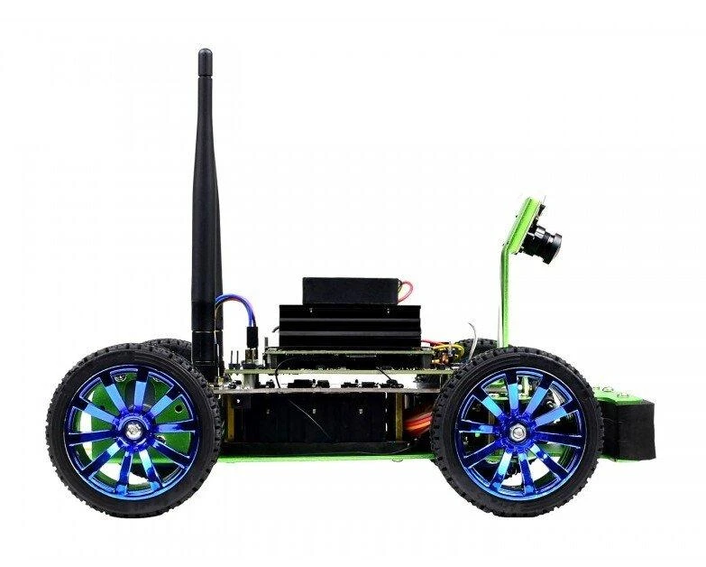 JetRacer, keturių ratų roboto platforma su fotoaparatu, DC ir OLED ekranu, skirtas Nvidia Jetson Nano, Waveshare 17607