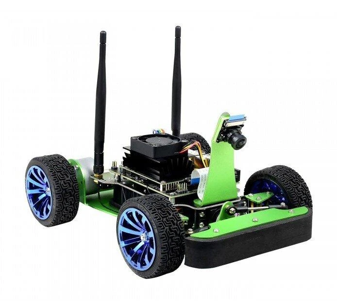 JetRacer, keturių ratų roboto platforma su fotoaparatu, DC ir OLED ekranu, skirtas Nvidia Jetson Nano, Waveshare 17607