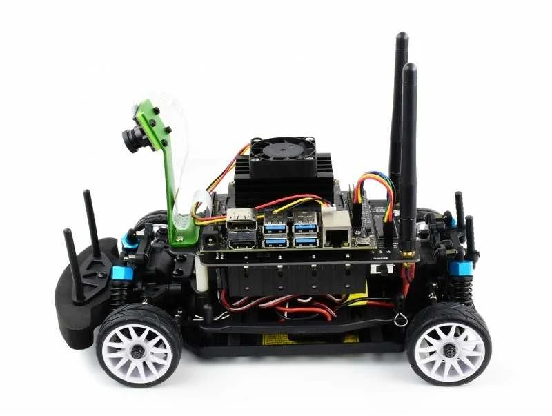 JetRacer Pro Al – keturių ratų roboto platforma su kamera, nuolatinės srovės pavara, OLED ekranu Nvidia Jetson Nano Pro – Waveshare 18432