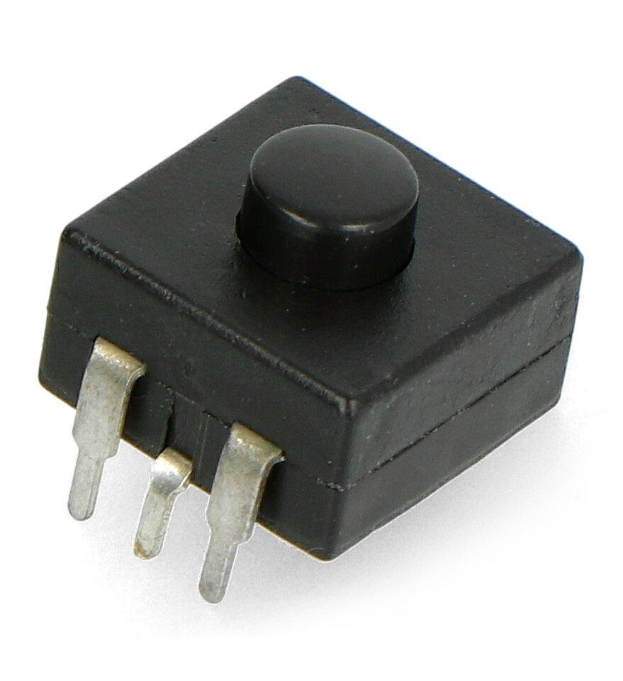 Oem Jungiklis su fiksacija ON-OFF PB-12A-3, apvalus 30V/1A - juodas - 5 vnt.