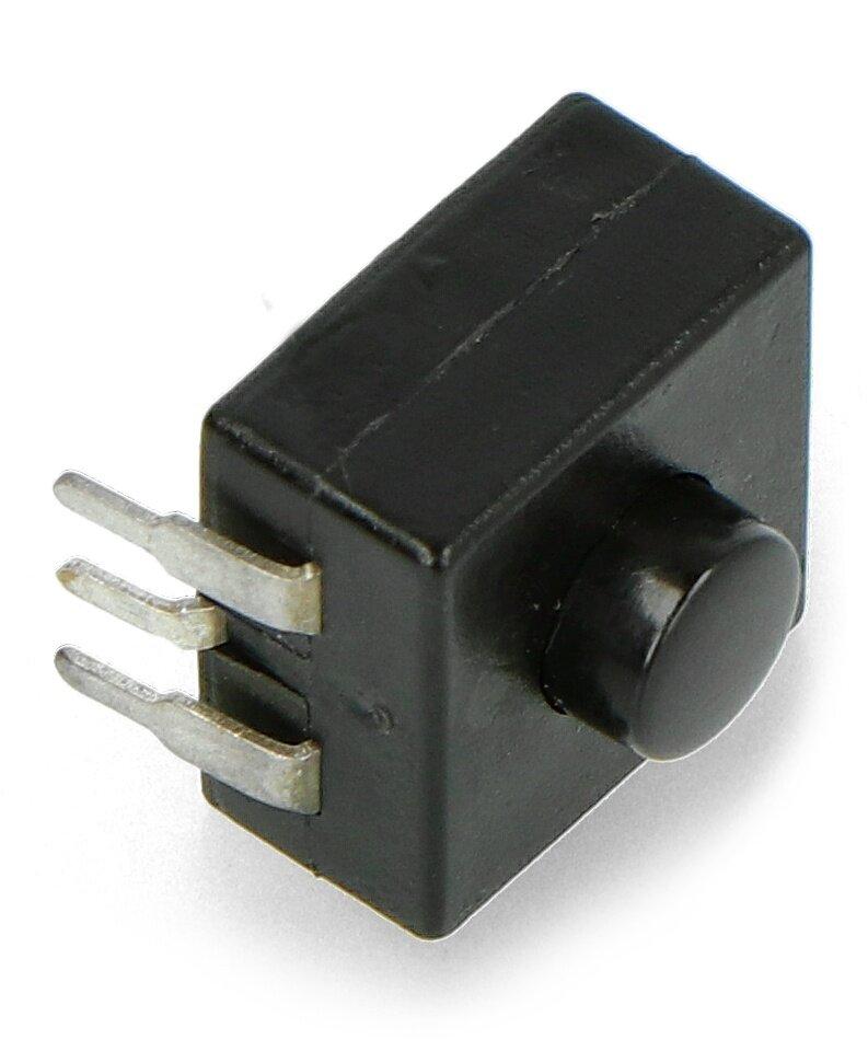Oem Jungiklis su fiksacija ON-OFF PB-12A-3, apvalus 30V/1A - juodas - 5 vnt.