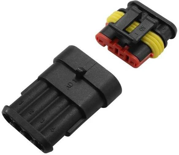 Złącze Oem Superseal 4 PIN jungčių rinkinys - kištukas + 4PIN lizdas - hermetiška jungtis