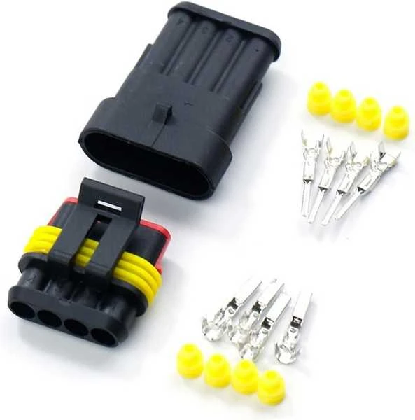 Złącze Oem Superseal 4 PIN jungčių rinkinys - kištukas + 4PIN lizdas - hermetiška jungtis