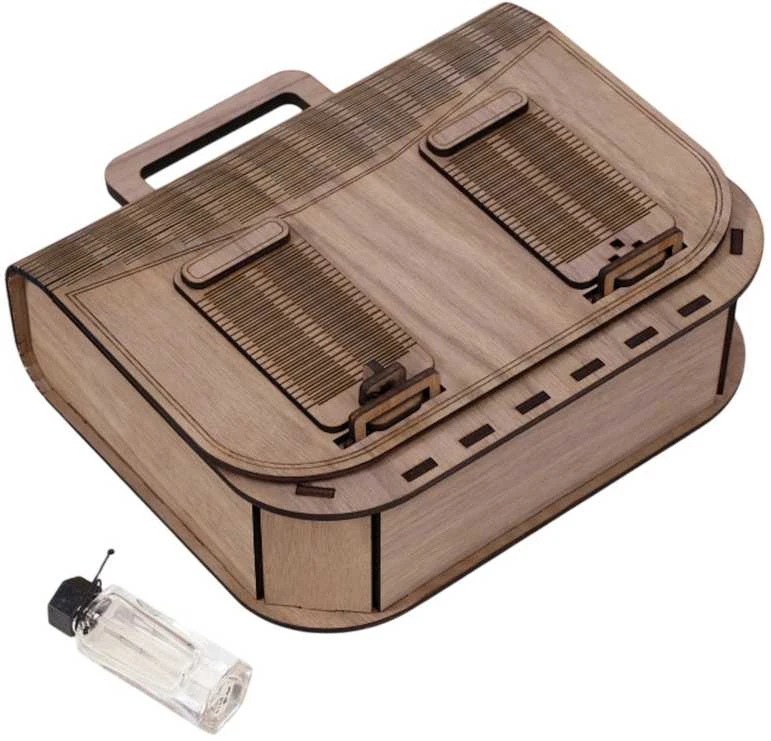 Riešutmedžio faneros lankstus portfelis