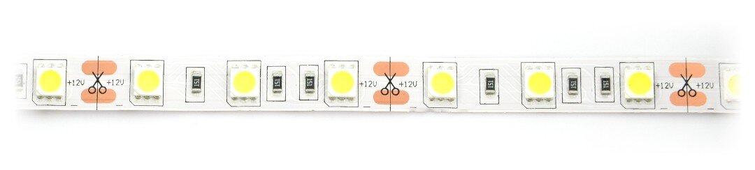 Oem Juosta LED SMD5050 IP20 14.4W, 60 LED/m, 10mm, natūrali balta - 5m