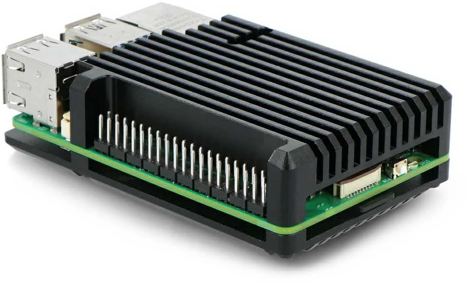justPi Raspberry Pi 5 aliuminis dėklas su aušinimo briaunomis