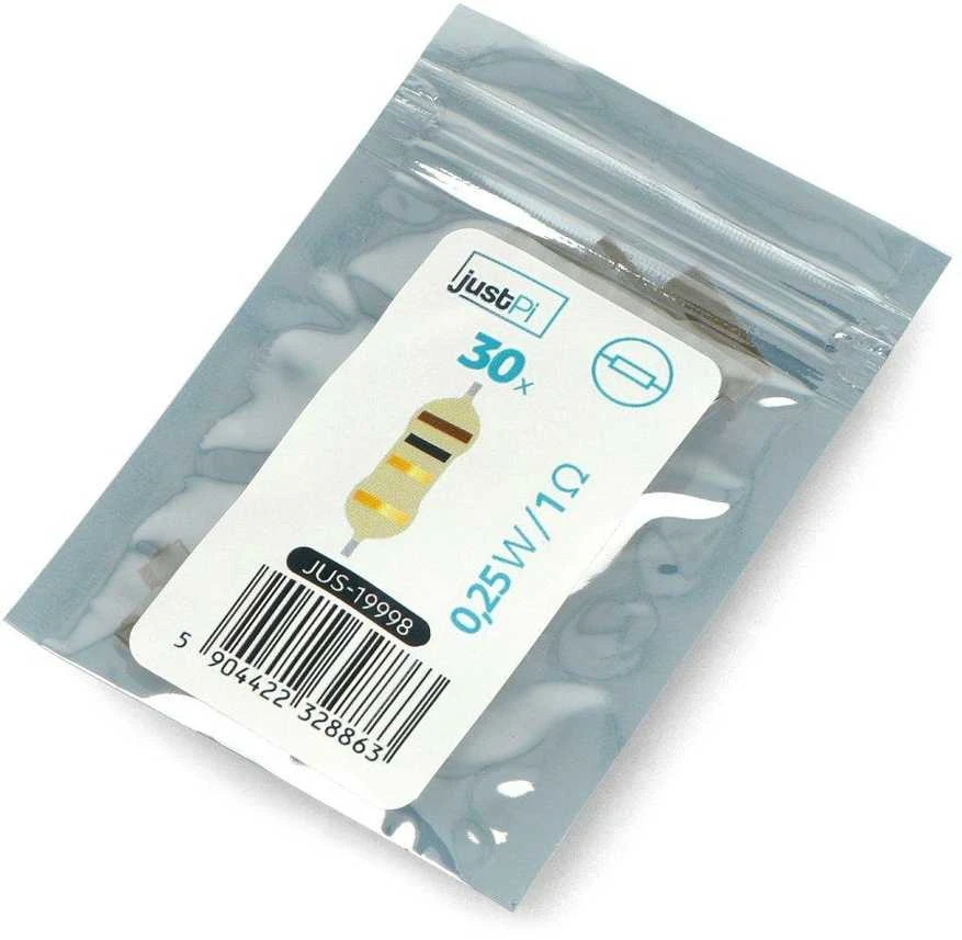 JustPi rezistorių 1Ω rinkinys plastikiniame maišelyje