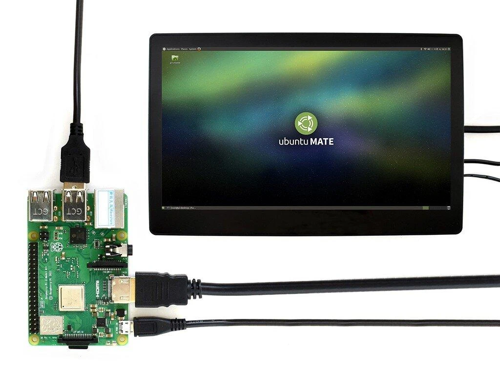 Jutiklinis ekranas (H), talpinis LCD IPS 11.6 1920x1080px HDMI + USB, skirtas Raspberry Pi 4B / 3B+ / 3B / 2B / Zero, Waveshare 15599