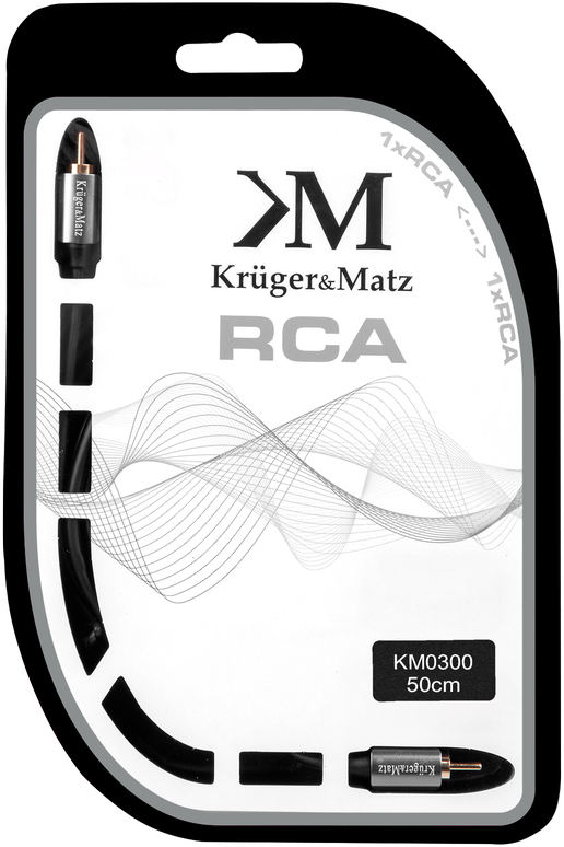 Kabelis 1RCA-1RCA 0.5 m Kruger & Matz