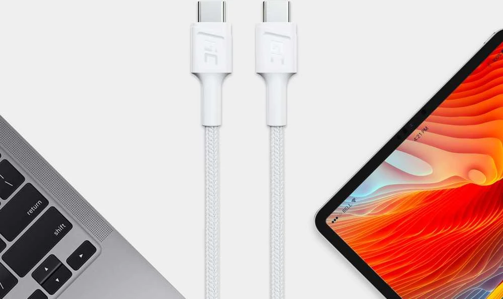 Green Cell Žalias Cell Kabelis Baltas USB-C Type C 30cm Žalias Cell PowerStream su greito įkrovimo Maitinimo tiekimas 60W, Ultra Charge, Quick Charge 3.0