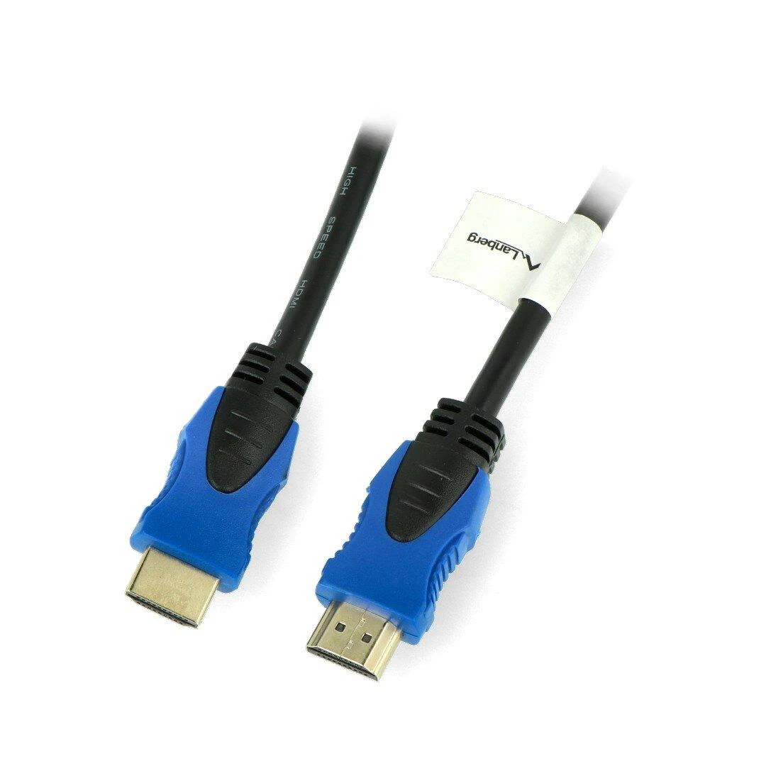 Lanberg 0.5m HDMI laidas su mėlynomis jungtimis