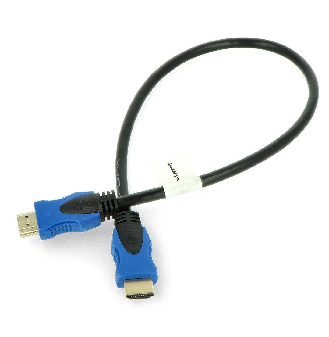 LANBERG CA-HDMI-20CU-0005-BK Lanberg kabelis HDMI M/M V2.0 4K 0.5M Juodas