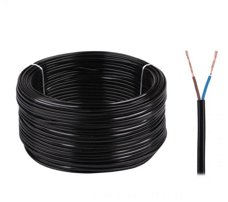 Juodas OMYp 2x0.75 kabelis rite