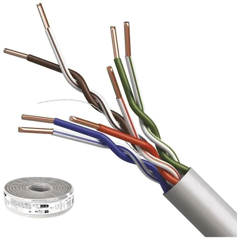 Kabelis UTP CAT5e 4x2x0.5mm, viengyslis, CCA, Eca EMOS (parduodama 100m ritėmis)