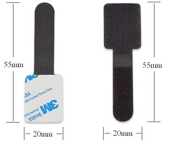 Oem Kabelių laikiklis - 20x55 mm - Velcro su lipniu padu