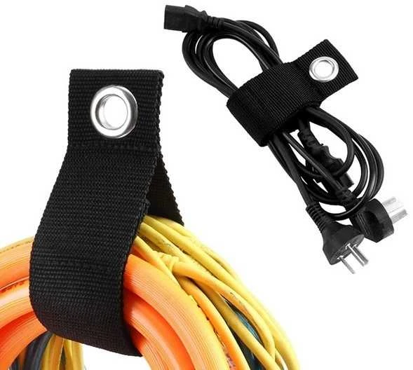 Oem Kabelių laikiklis - tvirtas Velcro - S dydis 25x100mm - juodas - tvirtinimo juosta