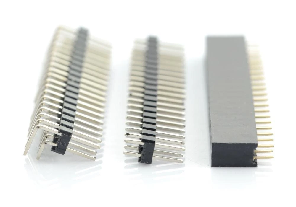 2.54mm jungčių rinkinys: kampinės ir tiesios smeigtukų eilės