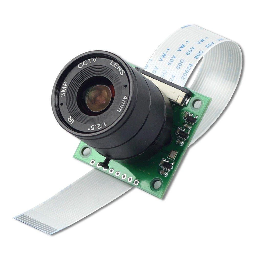 Kamera ArduCam Sony IMX219 8MPx su CS laikikliu, naktinis matymas su objektyvu LS-2718, skirtas Raspberry Pi