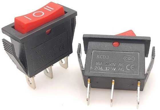 Oem KCD3-1 3 padėčių bistabilus svirties jungiklis IRS-103-3C – ON/OFF/ON 15A- 230V – 3 PIN