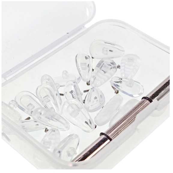Oem Keičiamų nosies pagalvėlių rinkinys 6.7x13.1 mm akiniams - 5 poros - silikoninės nosies pagalvėlės - G14