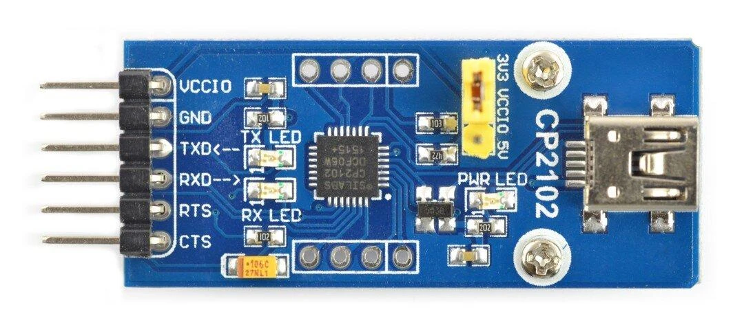 Waveshare CP2102 keitiklis su miniUSB jungtimi