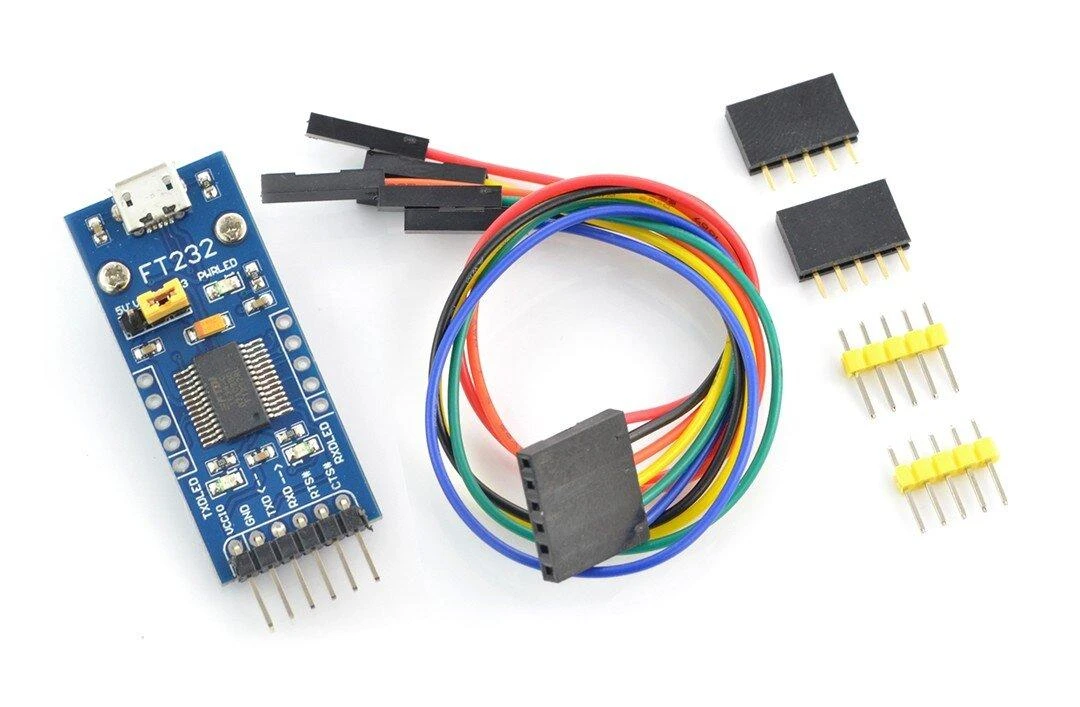 Keitiklis USB-UART FTDI FT232RL, microUSB prievadas, Waveshare 11324