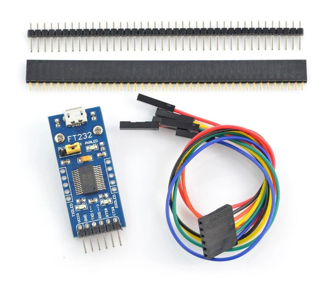 Keitiklis USB-UART FTDI FT232RL, microUSB prievadas, Waveshare 11324