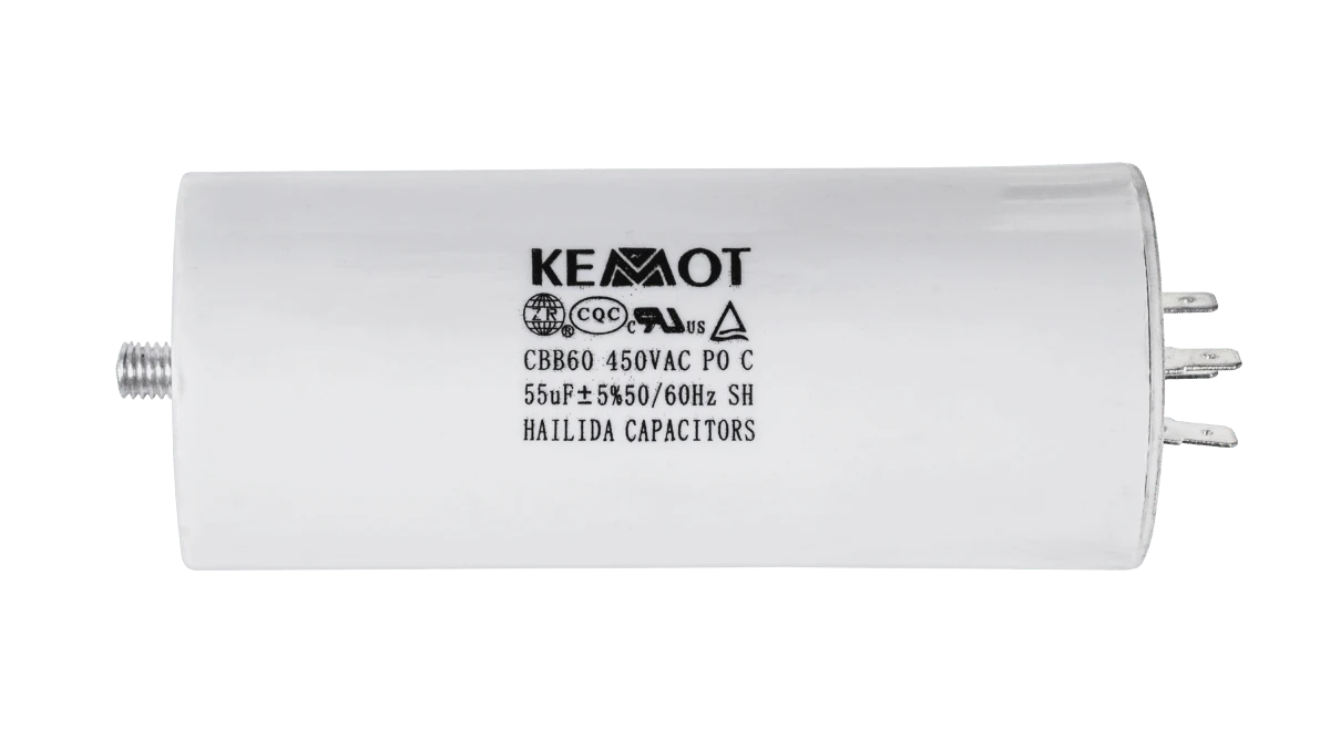 Kemot CBB60 kondensatorius su jungtimis