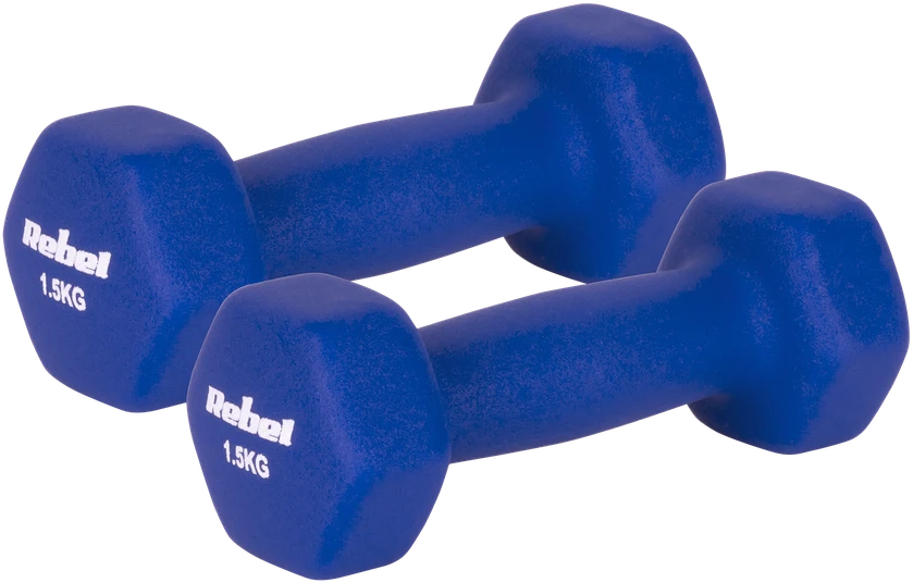 Hantelki Ketaus neopreno hanteliai HEX 2x1.5kg, REBEL ACTIVE