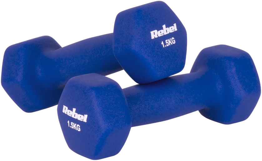 Hantelki Ketaus neopreno hanteliai HEX 2x1.5kg, REBEL ACTIVE