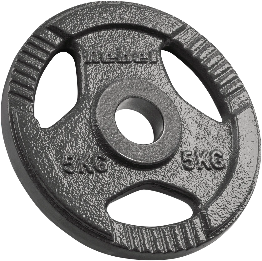 Ketaus olimpinių svarmenų rinkinys 4x5kg, 51mm skylė, plokštelė su rankenomis, REBEL ACTIVE