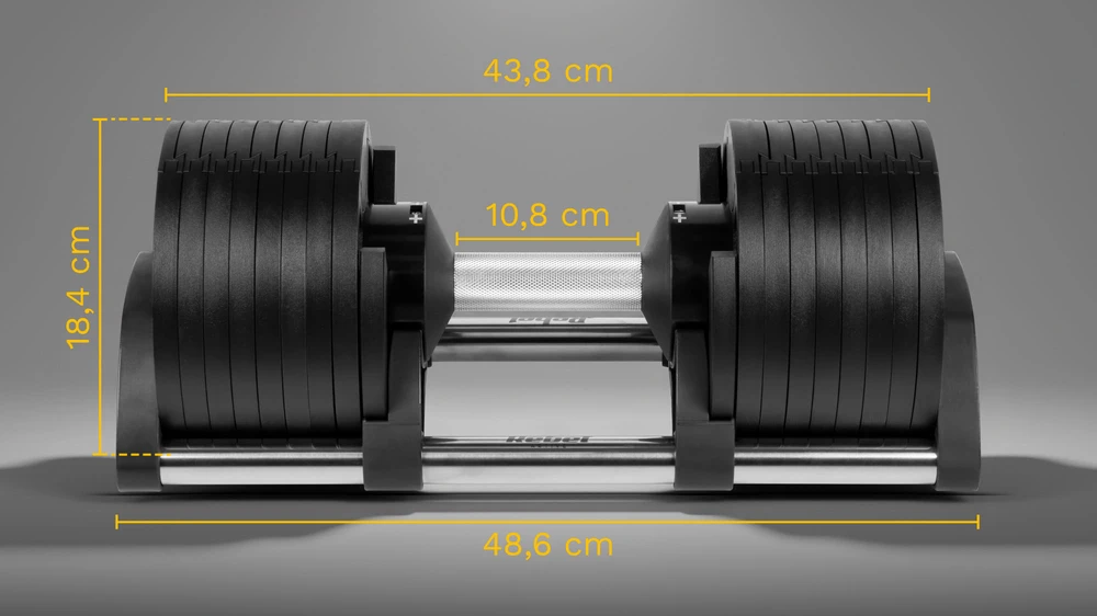 REBEL ACTIVE automatinis ketaus hantelis, 36 kg, 2kg žingsniai