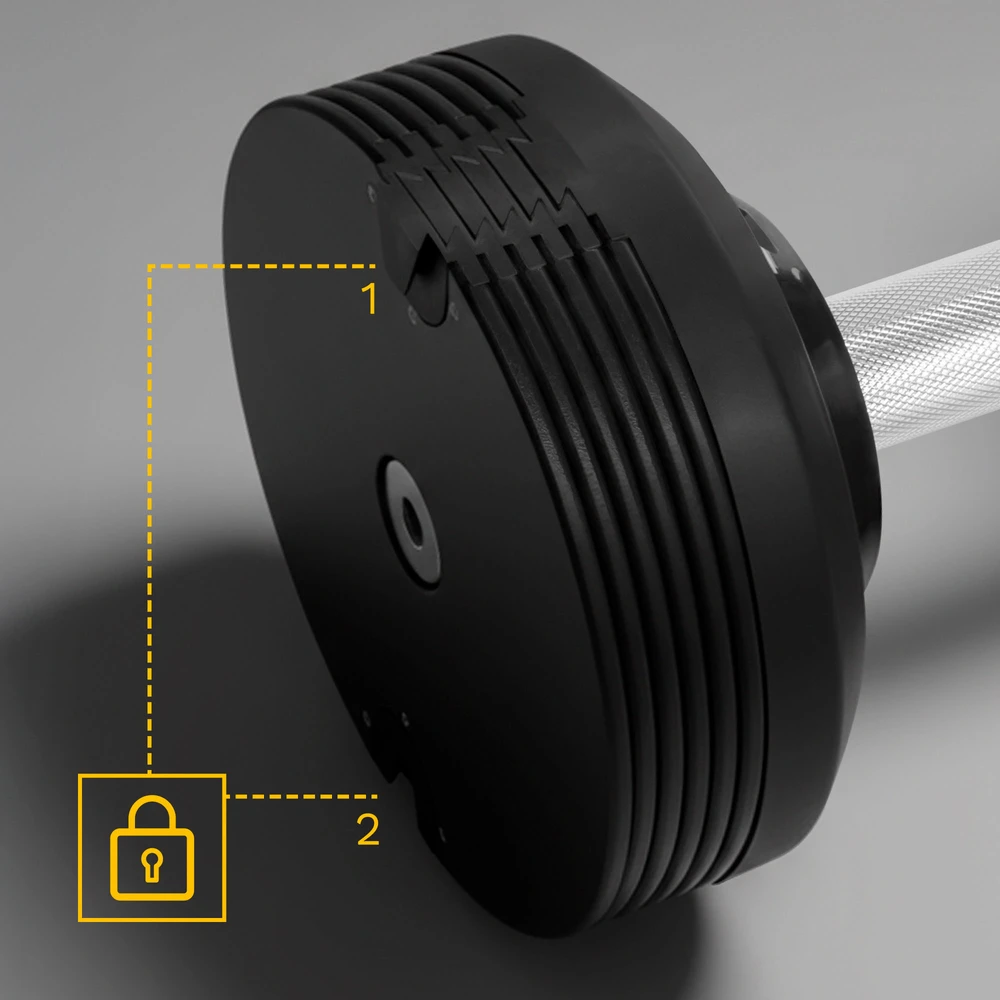 Ketaus reguliuojamo svorio automatinis hantelis 24 kg, 1kg žingsniu, REBEL ACTIVE