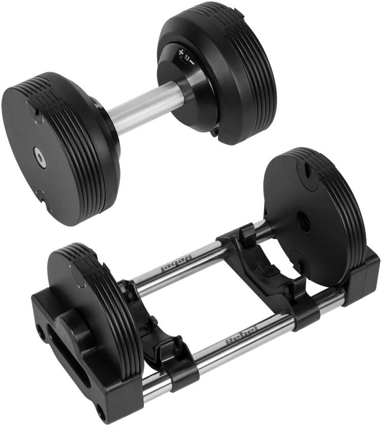 Ketaus reguliuojamo svorio automatinis hantelis 24 kg, 1kg žingsniu, REBEL ACTIVE