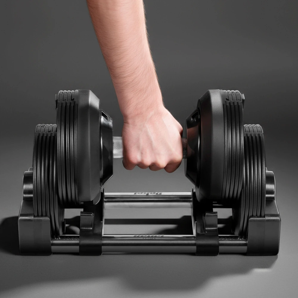 Ketaus reguliuojamo svorio automatinis hantelis 24 kg, 1kg žingsniu, REBEL ACTIVE