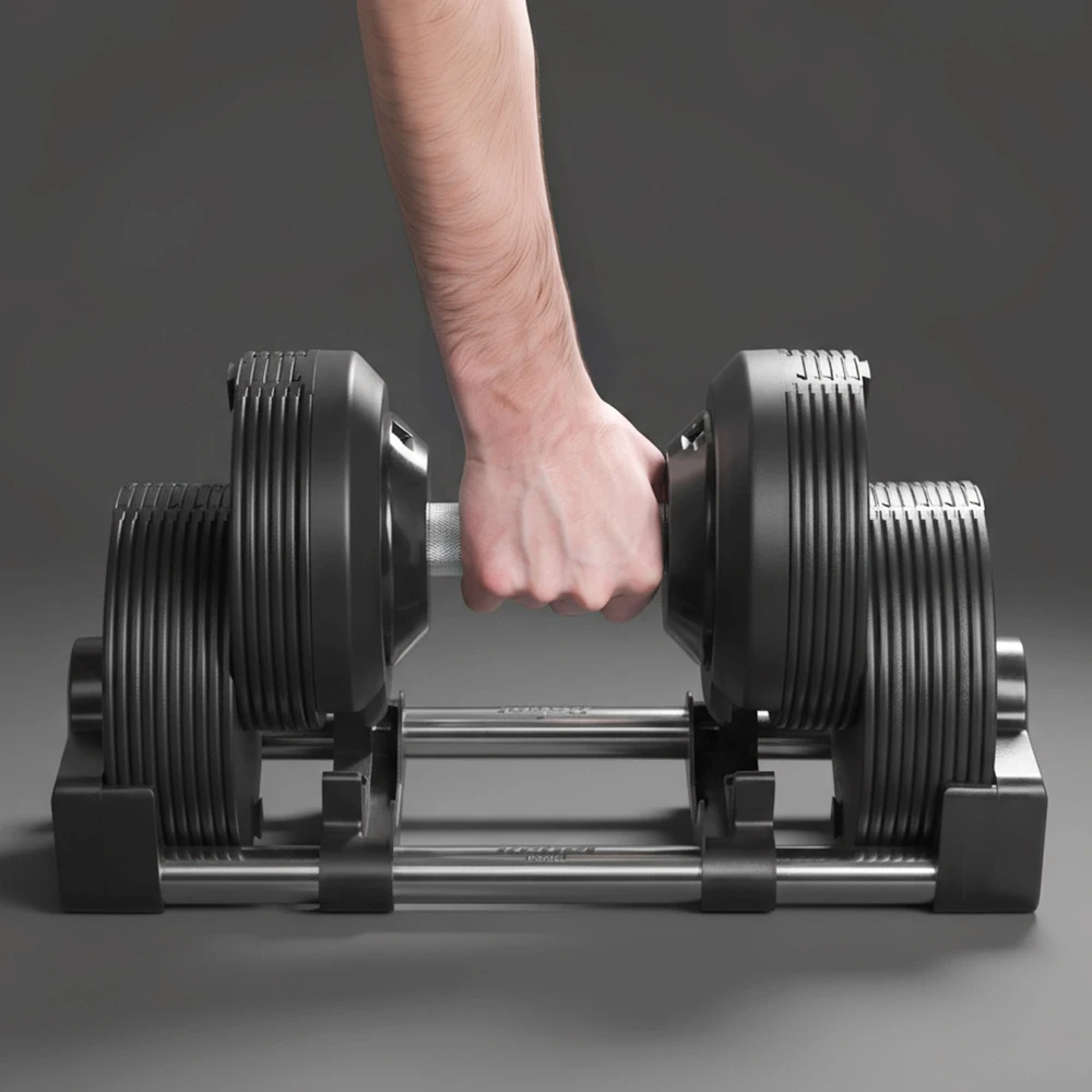Ketaus reguliuojamo svorio automatinis hantelis, 36 kg, 1kg žingsniai, REBEL ACTIVE