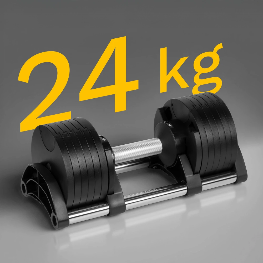 Ketaus reguliuojamo svorio automatinis hantelis 24 kg, 2kg žingsniai, REBEL ACTIVE