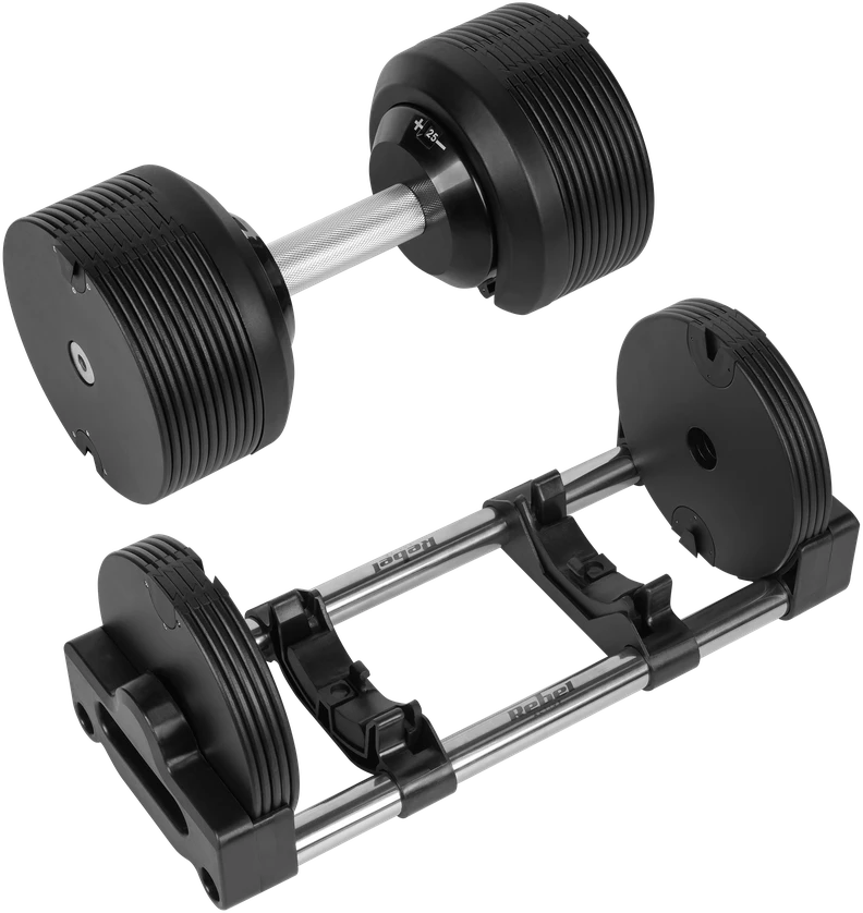 Ketaus reguliuojamo svorio automatinis hantelis, 36 kg, 1kg žingsniai, REBEL ACTIVE