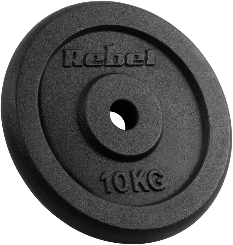 Ketaus svarelių rinkinys 2x10kg, skylė 31mm, klasikinė plokštė, REBEL ACTIVE
