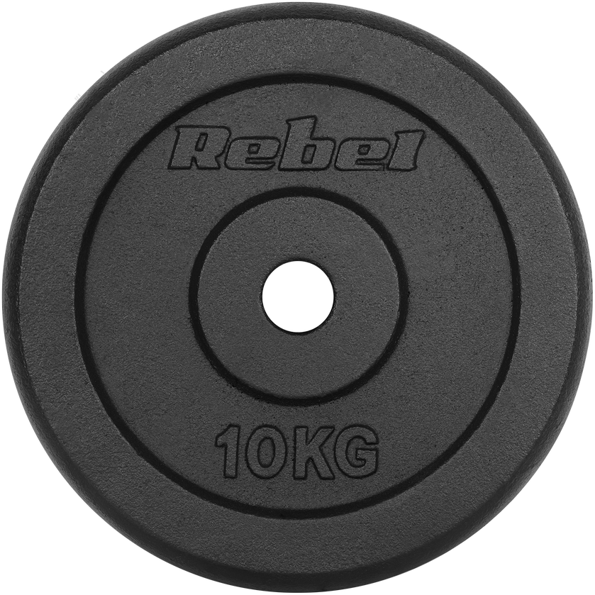 Ketaus svarelių rinkinys 2x10kg, skylė 31mm, klasikinė plokštė, REBEL ACTIVE