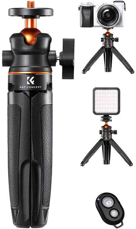 K&F Concept 2 in 1 asmenukių trikojis su telefono laikikliu