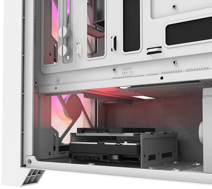 Kompiuterio dėklas Darkflash DRX70 MESH + 4 RGB ventiliatoriai (balti)