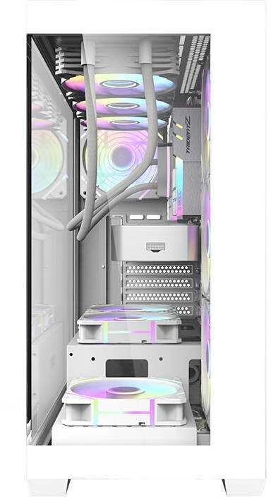 Kompiuterio dėklas Darkflash DS900 (baltas) + 7 ARGB ventiliatoriai